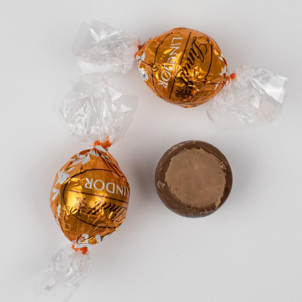 108ct Orange Caramel Milk Chocolate Bulk Individually Wrapped Candy Truffles For Candy Bowls, Goodie Bags, Dessert Tables, Gifts For Guests & More