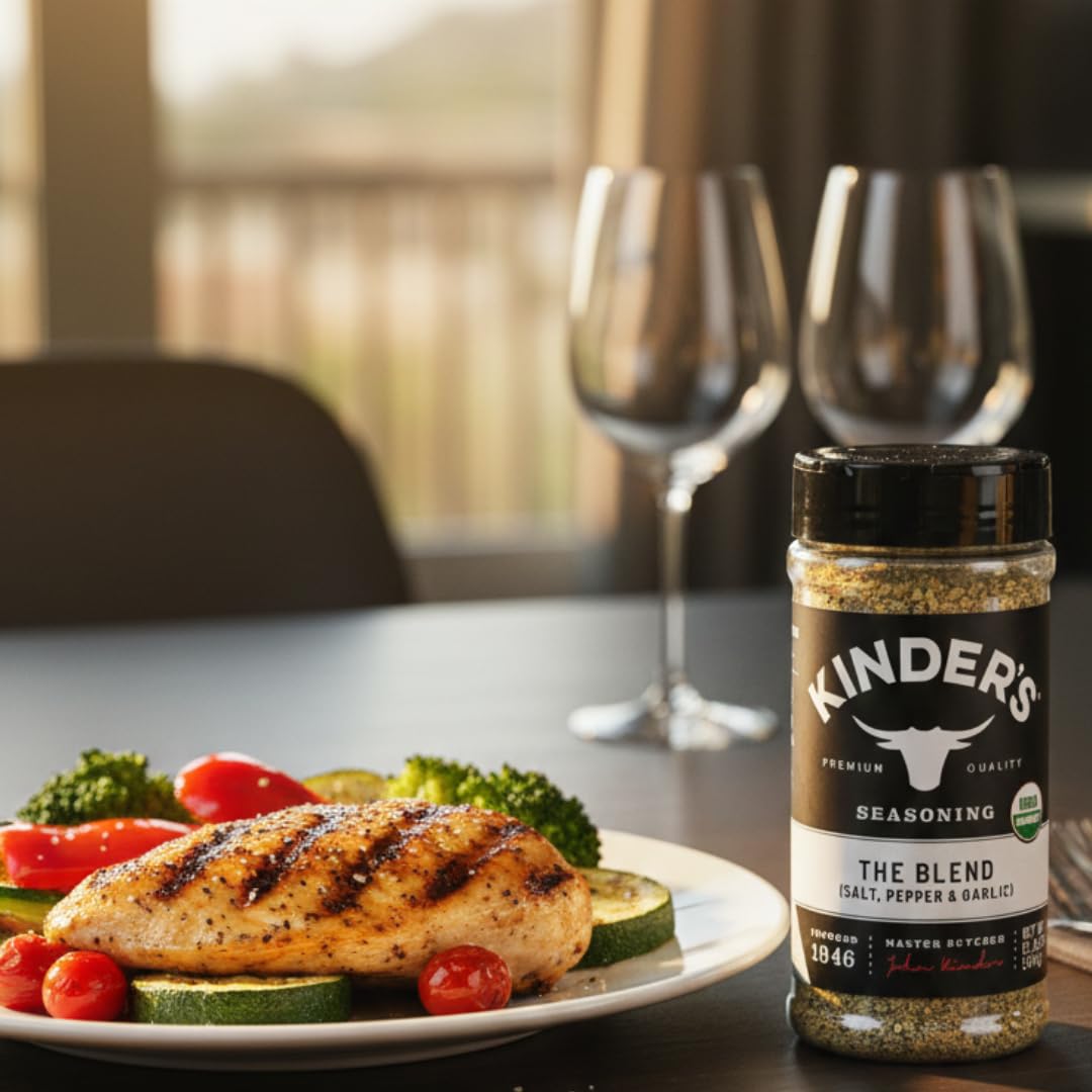 Knders Organic (2 Pack) The Blend Seasoning (Salt, Pepper & Garlic) 12.25 Oz (347g) | SPG All-Purpose Seasoning For Meat, Chicken, Veggies & BBQ