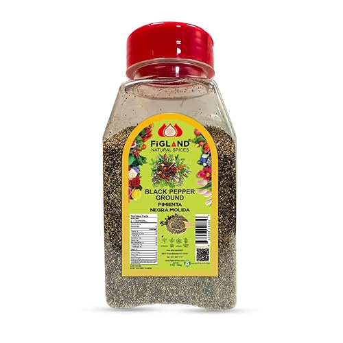 FIGLAND Natural Spices Black Pepper Ground | Pimienta Negra Molida 7 oz | Freshly Packed Fine Ground Pepper for Cooking, Seasoning & Marinades | 100%