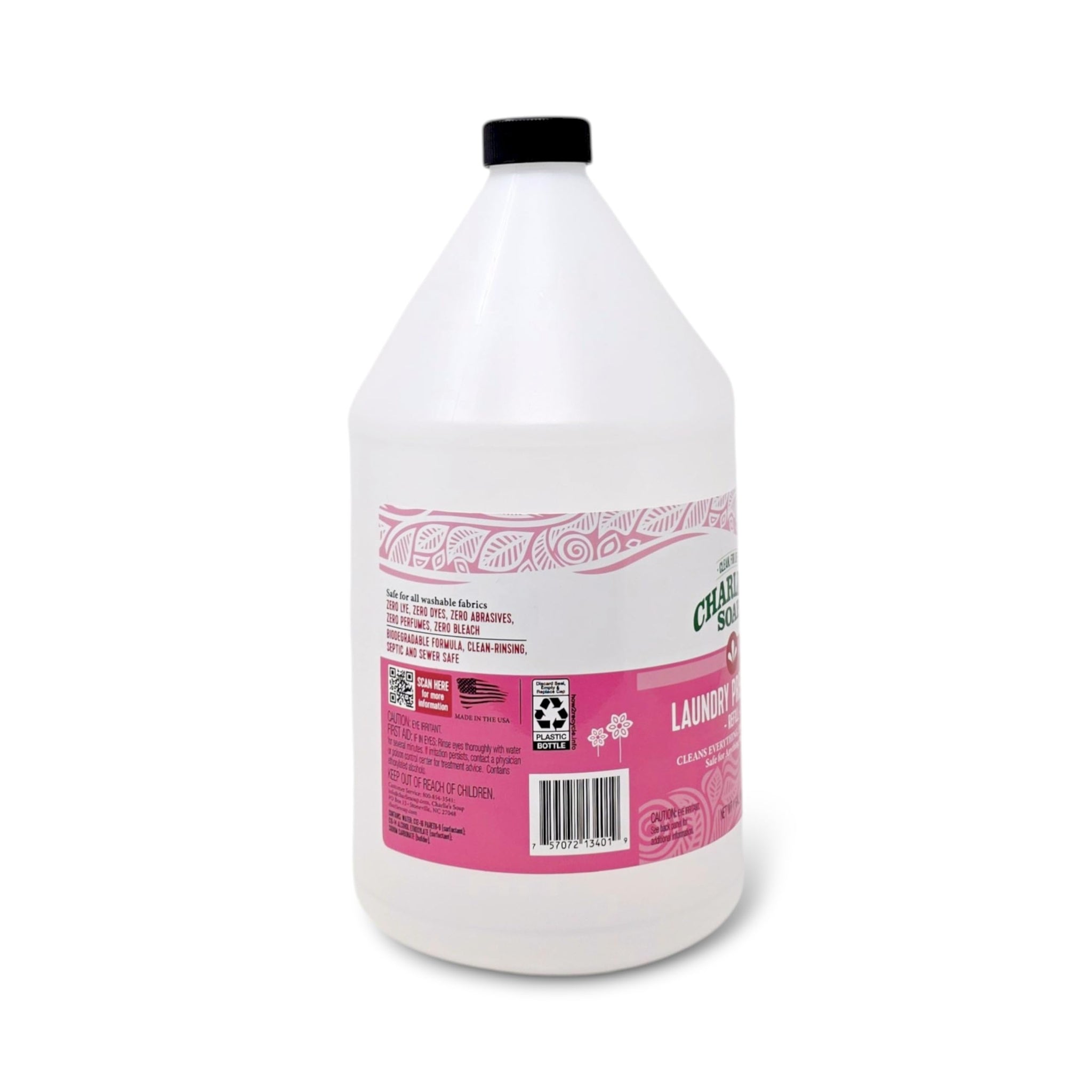 Charlie's Soap Laundry Pre-Spray Stain Remover Refill (128 fl oz), Natural Laundry Pretreat and Stain Remover
