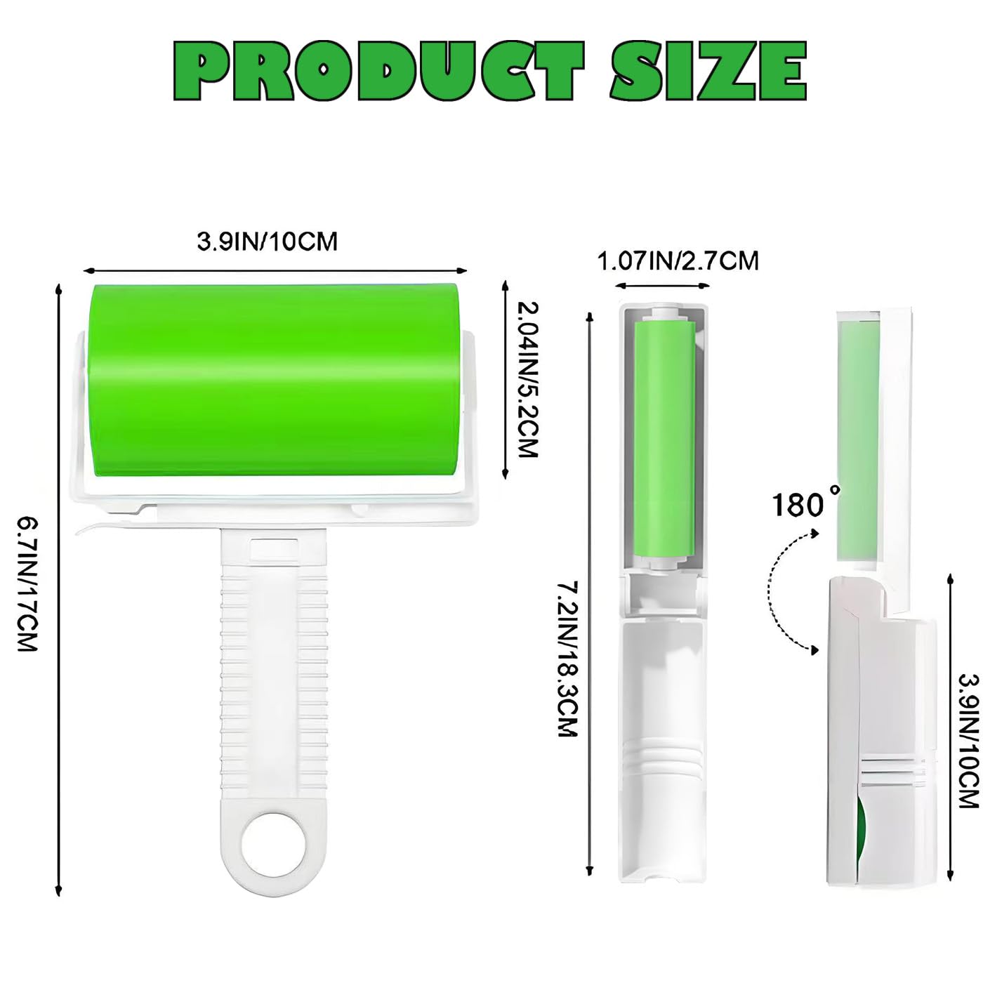 Reusable Washable Lint Roller 5 Pack, Sticky Travel Lint Roller, Portable Compact Pet Hair Remover Cleaner with Cover for Clothes, Pet Hairs