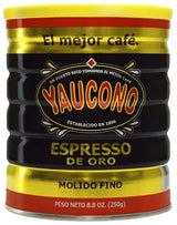 Alto Grande Super Premium Medium-Dark Roast Ground Coffee, and Yaucono Espresso De Oro Dark Roast Fine Ground Coffee, 8.8 Ounce Canisters, Puerto Rico