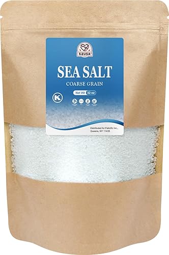 52USA Sea Salt, 2lb - 32oz (1 Pack), Coarse Grain, Salt Grinder Refill, Perfect Coarse Sea Salt For Cooking, All Natural Sea Salt