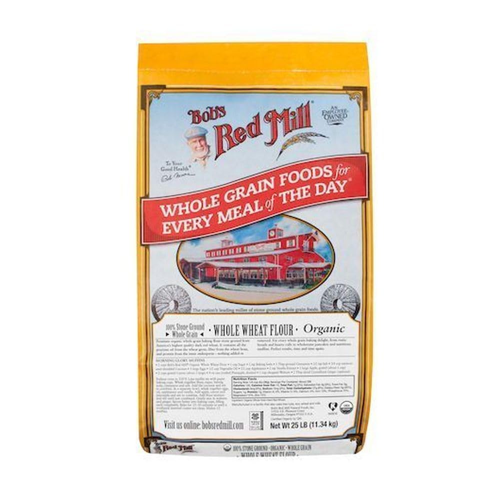 Bob's Red Mill Organic Whole Wheat Flour, 25 Pound