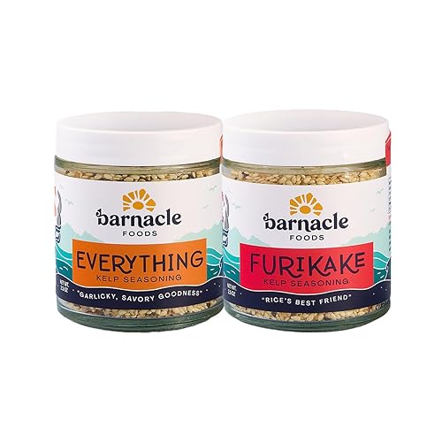 Barnacle Foods Kelp Seasoning Variety Pack | 2.5 oz. | Everything Bagel & Furikake Rice Seasoning | Great Spice for Cooking, Meals & Snacks | Made in