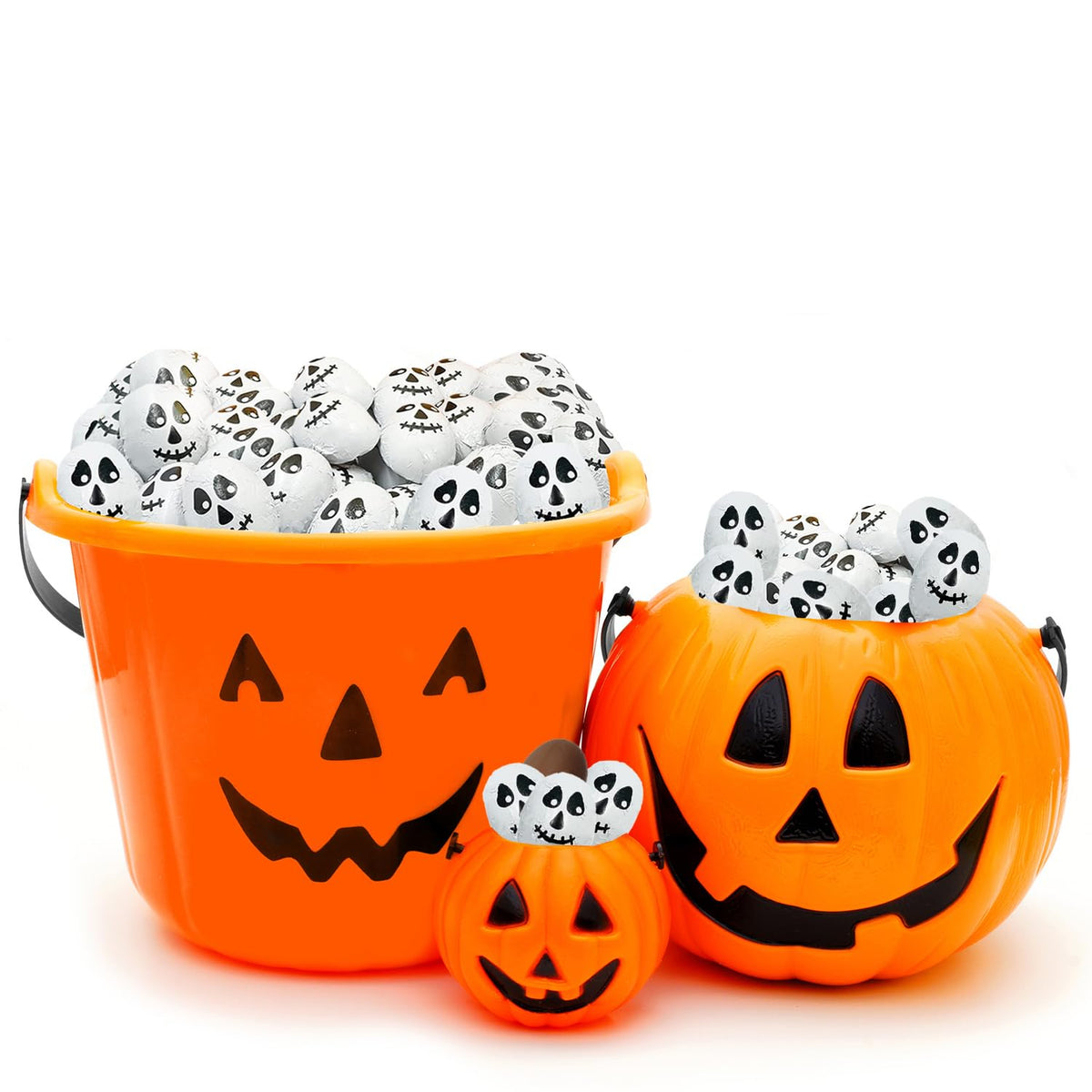 Fruidles Halloween Milk Chocolate Skulls, Trick-Or-Treat Party Bag Fillers, Individually Wrapped in Multi-color Skull Design Foils, Kosher Certified