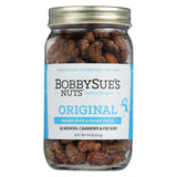 BobbySue's Nuts Original Style, All Natural, Healthy Snack, Gluten Free, Low Sugar, and High Protein Nuts Mix of Almonds, Cashews, Pecans, 8 Oz, 1 Jar
