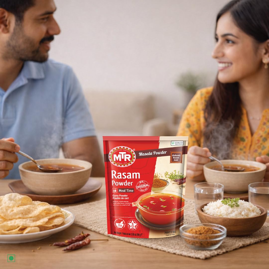 MTR Rasam Powder Indian Spice Blend with Coriander, Red Chili & Cumin - 6pk