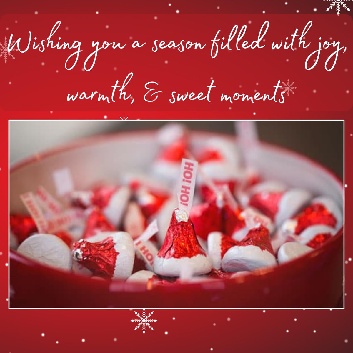 Candykrave Hershey'ss Santa Hat Kisses Milk Chocolate candy - (1LB 90 pcs) - Bulk chocolate Silver Foil Candy variety pack - Delicious Treats