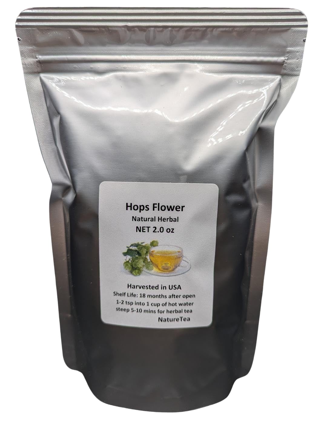 Hops Flowers - Dried Humulus lupulus Loose Tea from 100% Nature (2 oz)