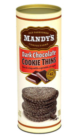 Mandy's - Dark Chocolate Cookie Thins - Box Contains 42 Cookies, 4.6 Ounce.