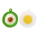 Avocado and Egg Shape Acrylic Dish/Pot Scrubbers for Dish Washing, Cute Food Dish Sponge No Odor Kitchen Sponge Net Dish Cloths, 2 Pack