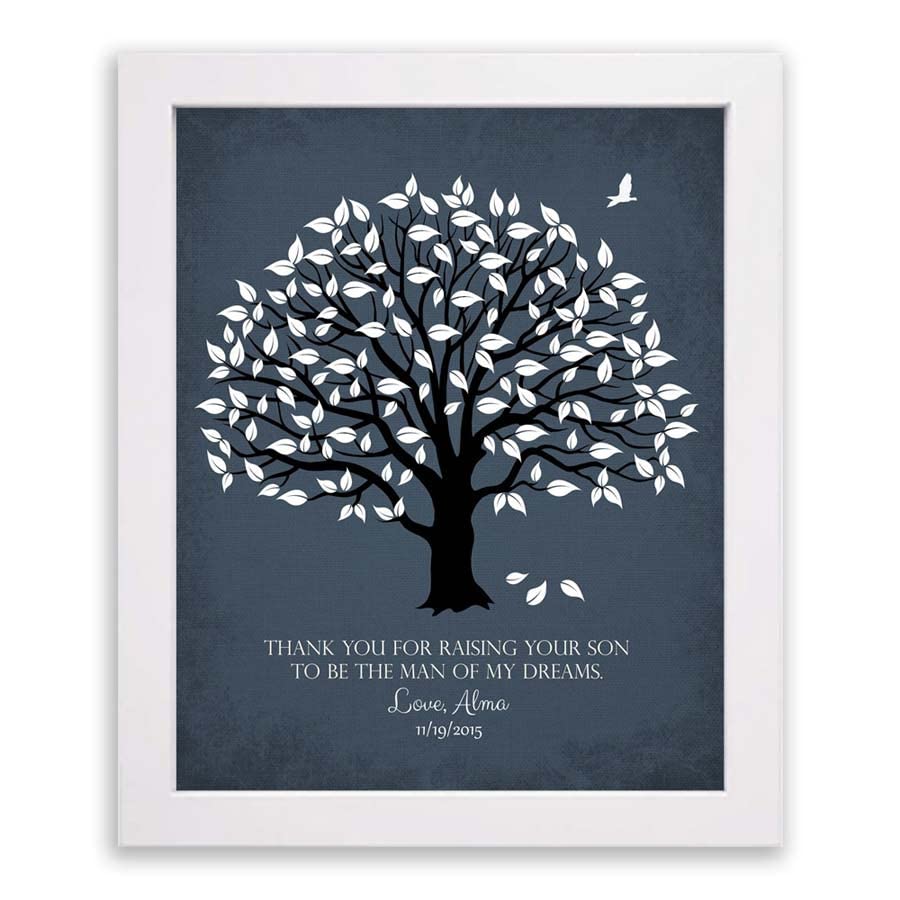 Lucky Tusk Personalized Thank You Gift For Mother of Groom Man of My Dreams Parents of Groom Gift Family Wedding Poem Magnolia Tree #LT-1150,