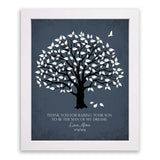 Lucky Tusk Personalized Thank You Gift For Mother of Groom Man of My Dreams Parents of Groom Gift Family Wedding Poem Magnolia Tree #LT-1150,
