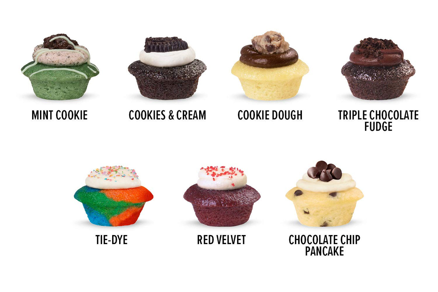 Baked by Melssia Cupcakes - Party Favor Cupcakes (No Nut Flavors) - Assorted 3-Pack Bite-Size Cupcakes (12 Count of 3-Packs)