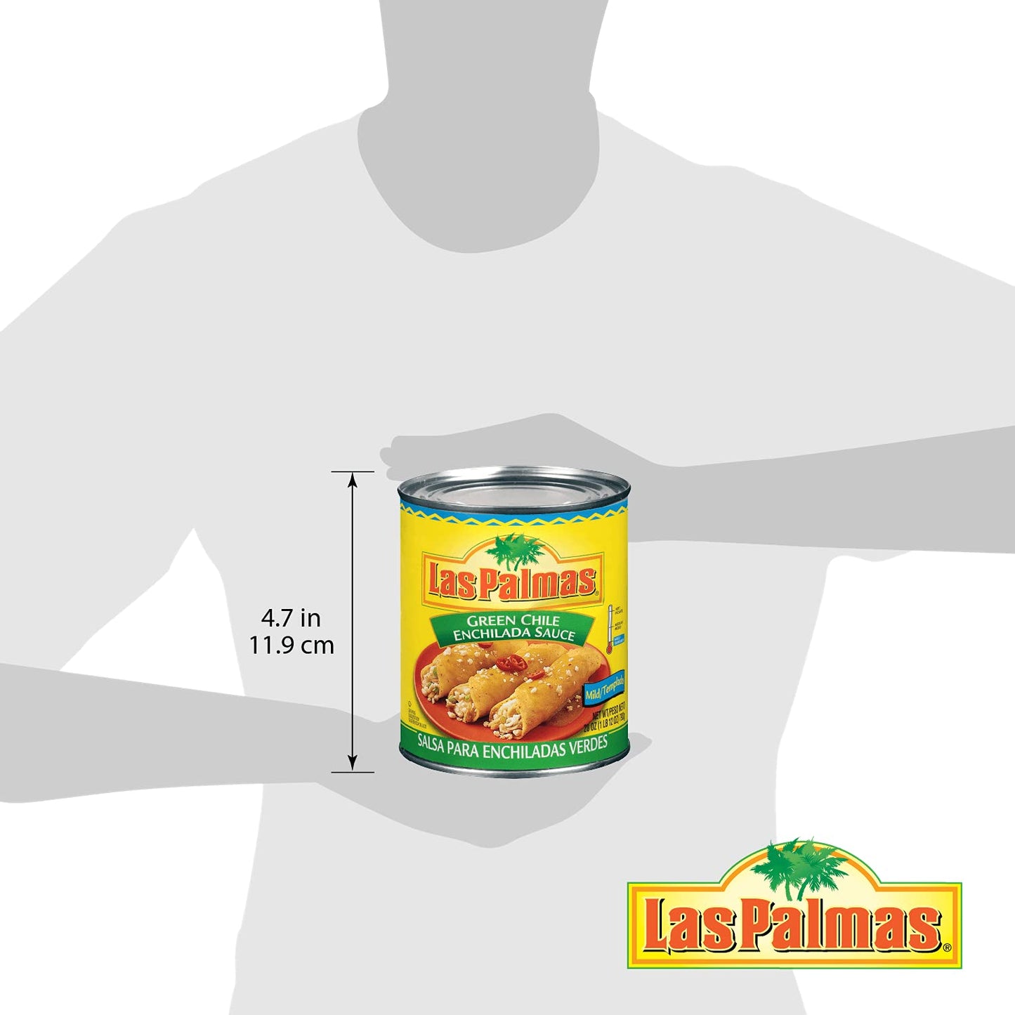 Las Palmas Green Chile Enchilada Sauce, Mild, 28 Ounce (Pack of 12)