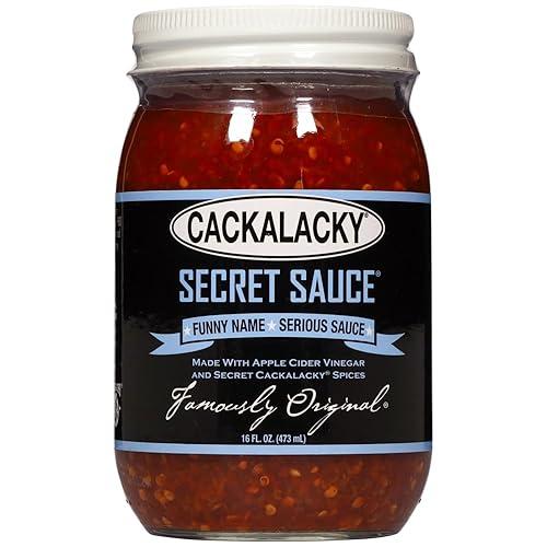 Cackalacky Famously Original Secret Sauce 16 oz - Gourmet Vinegar-Based Marinade and Dipping Sauce, Crafted with Natural Spices
