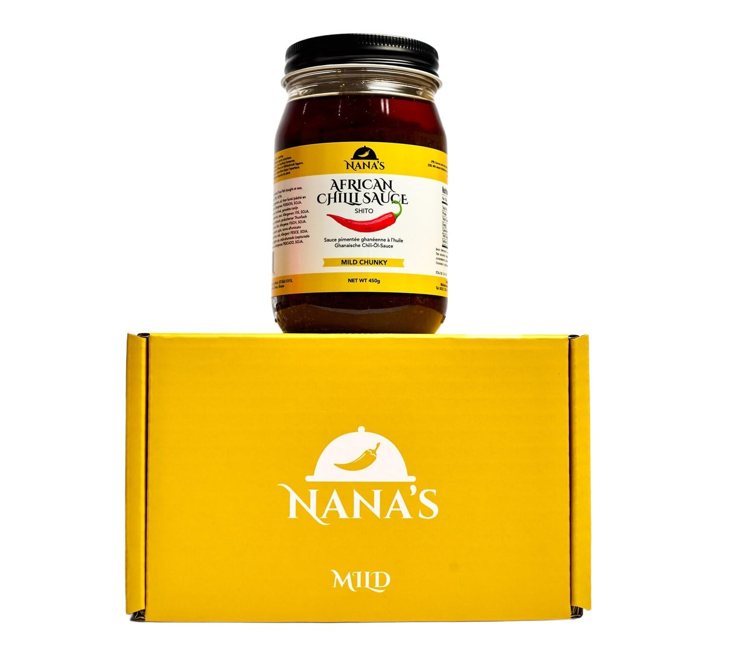 Nana Shito Ghana Chili Sauce - Shito Made with Fresh Chili, Shrimp & Spices, Adds Heat & Flavor to Any Dish, Traditional Ghana Recipe, Resealable Jar