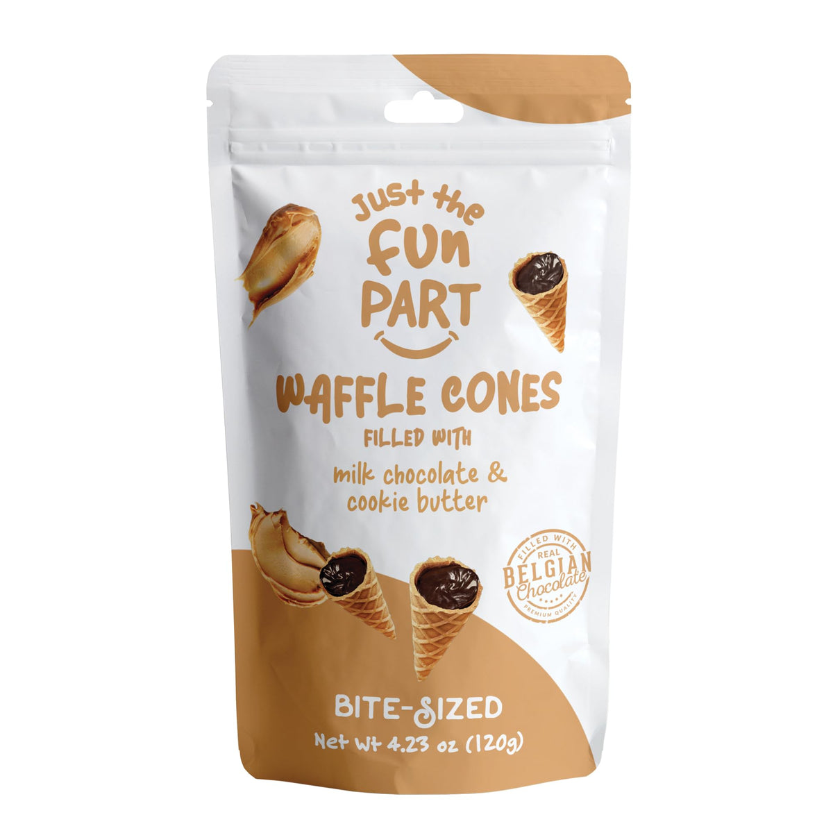 Just The Fun Part Waffle Cones, Milk Chocolate & Cookie Butter