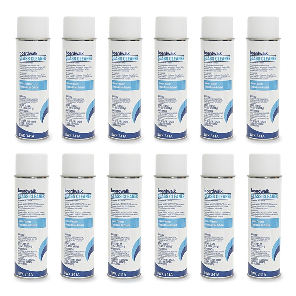 Boardwalk 341ACT Glass Cleaner, Sweet Scent, 18.5 oz. Aerosol Can (Case of 12)