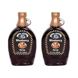 Amish Wedding Syrup, Ohio Made for Pancakes or Waffles, Two 12 ounce Glass Bottles, Blueberry