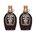 Amish Wedding Syrup, Ohio Made for Pancakes or Waffles, Two 12 ounce Glass Bottles, Blueberry