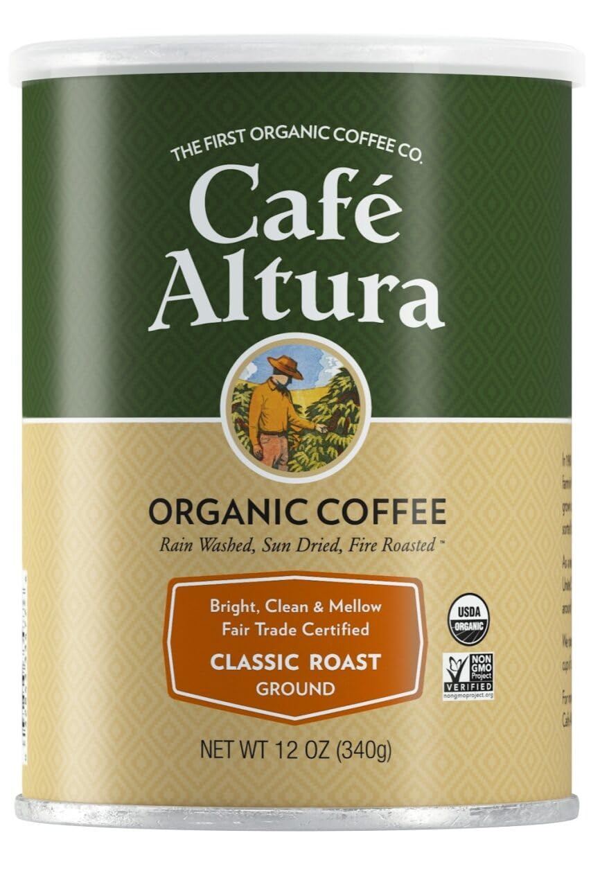 Cafe Altura Ground Organic Coffee, Fair Trade Classic Roast, 12 oz Can