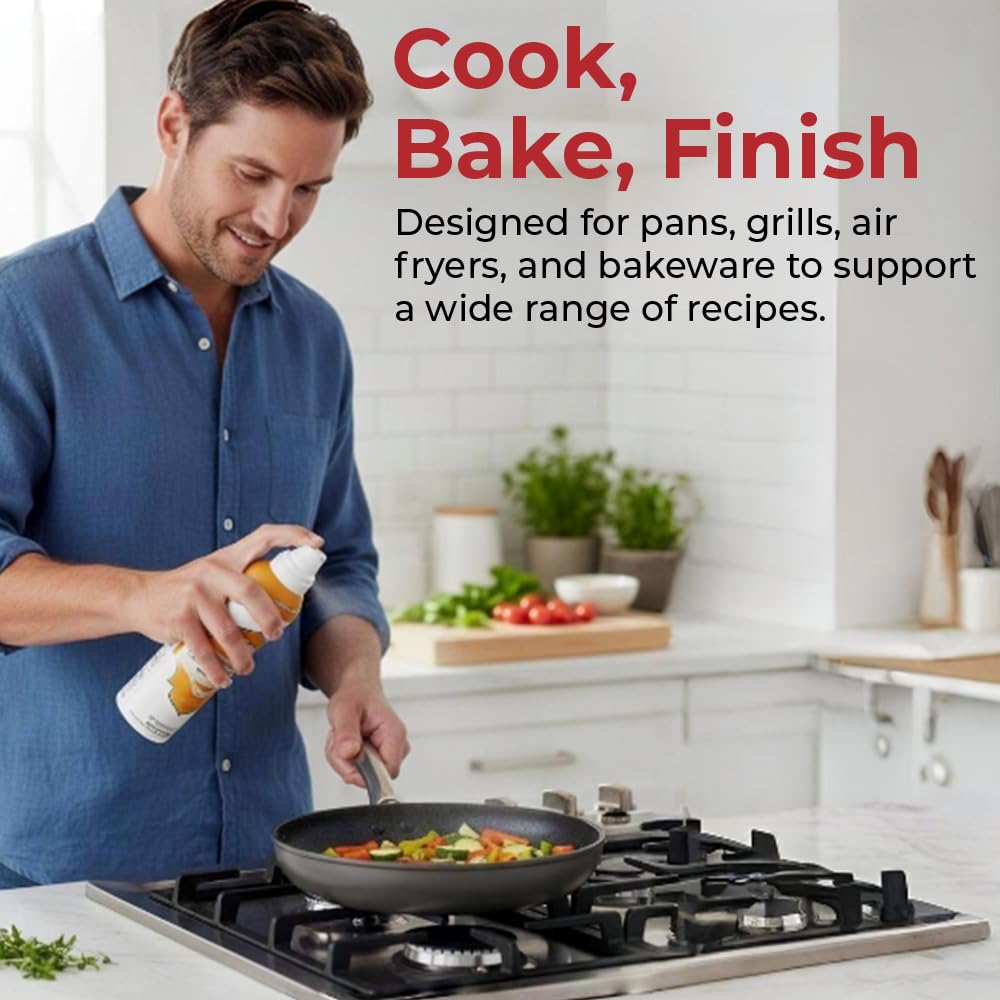 Coconut Oil Non-Stick Cooking Spray with MCT Oil, 3-Pack, No Propellants, Baking, Sautéing, Grilling & Seasoning, Quality Crafted in USA, Net Wt 5oz