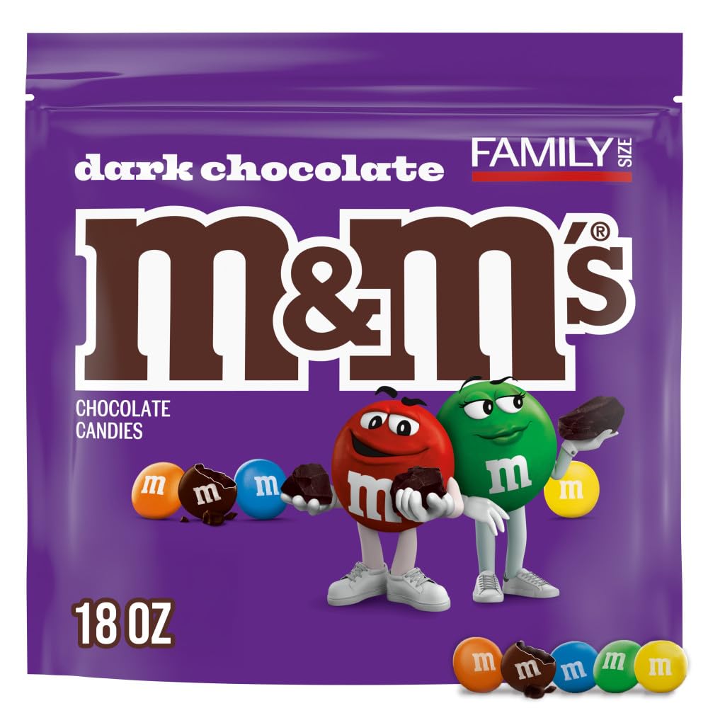 M&M'S Dark Chocolate Graduation Party Candy, Family Size, 18 Oz Bulk Bag