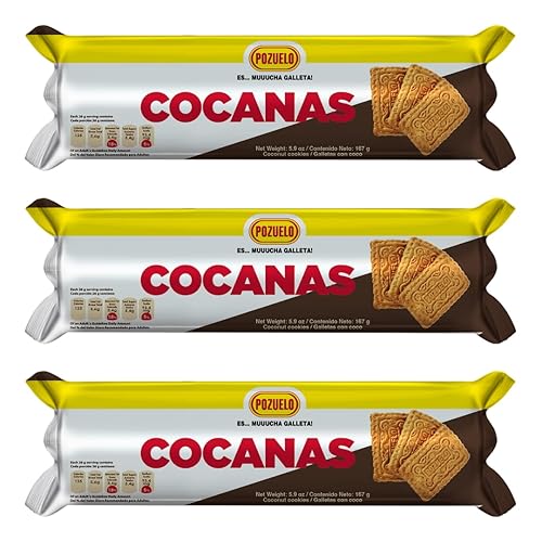 Pozuelo Cocanas Cookies | Coconut Cookies | Fresh & Crunchy | Great Dessert | 5.89 Oz (Pack of 3)
