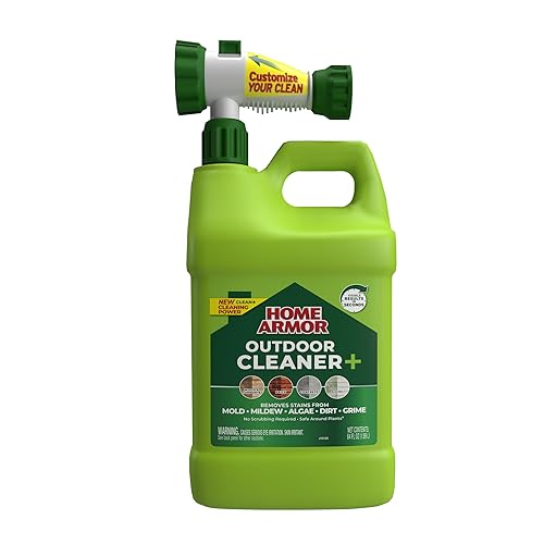 Home Armor Outdoor Cleaner+, 64 oz., Remove Stains from Mold, Mildew, Algae, Dirt and Grime for Visible Results in Seconds, No Scrubbing Required