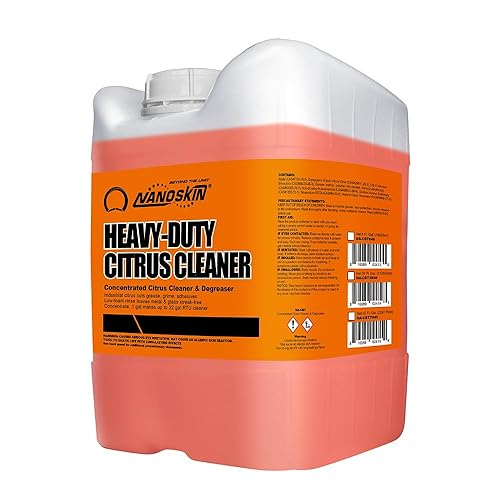 Nanoskin Heavy-Duty Citrus Cleaner & Degreaser Concentrate 5 Gallon, Low-Foam Solvent, Dilutes up to 1:32, Cuts Grease Tar Adhesives, Safe on Metal