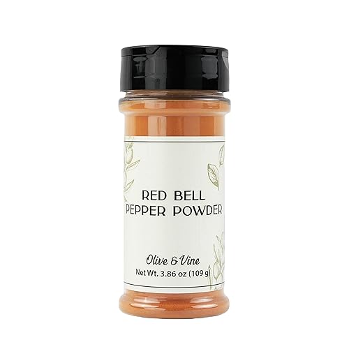 Olive & Vine Red Bell Pepper Powder, Sweet & Vibrant, For Seasoning & Sauces, Rich Tradition, Authentic Taste, For Global Recipes (3.86 Ounce)