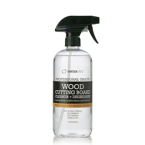 Thirteen Chefs Wood Cutting Board Cleaner - Food Safe Spray for Butcher Blocks and Countertops, Spray Soap for Wooden Surfaces (16oz)