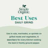 Simply Organic Daily Grind, Certified Organic | 2.65 oz | Piper nigrum L.