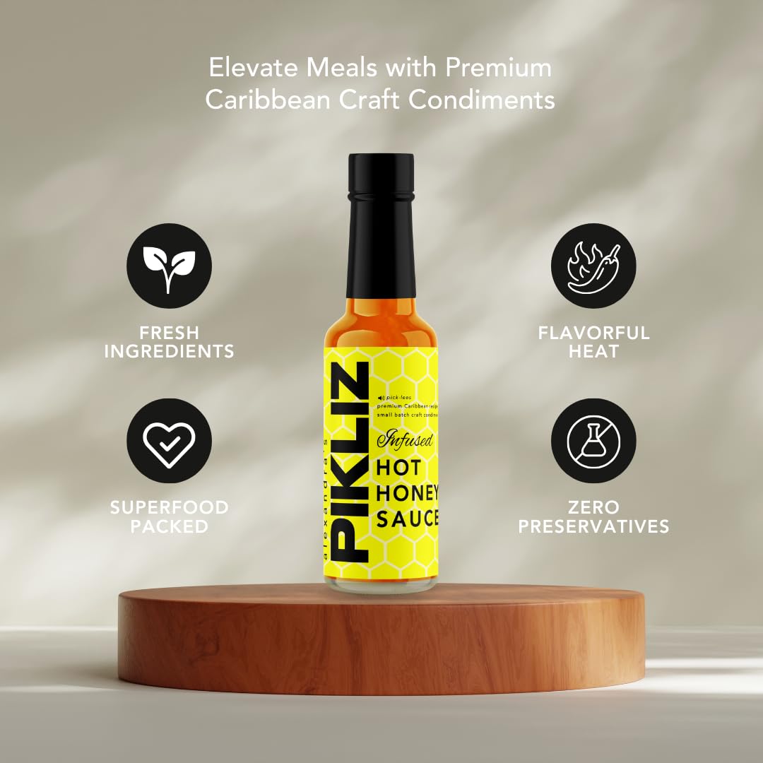 Alexandra’s Pikliz® Hot Honey Sauce - Ranked #4 by Chowhound, Haitian-Caribbean Sweet Heat, 6 oz (Pack of 1)