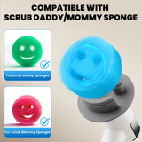 Electric Spin Scrubber for Scrub Daddy/Mommy, Goldusk 2-Speed Power Cleaning Brush with Digital Display 4 Replacement Brush Heads, Smiley Sponge Wand