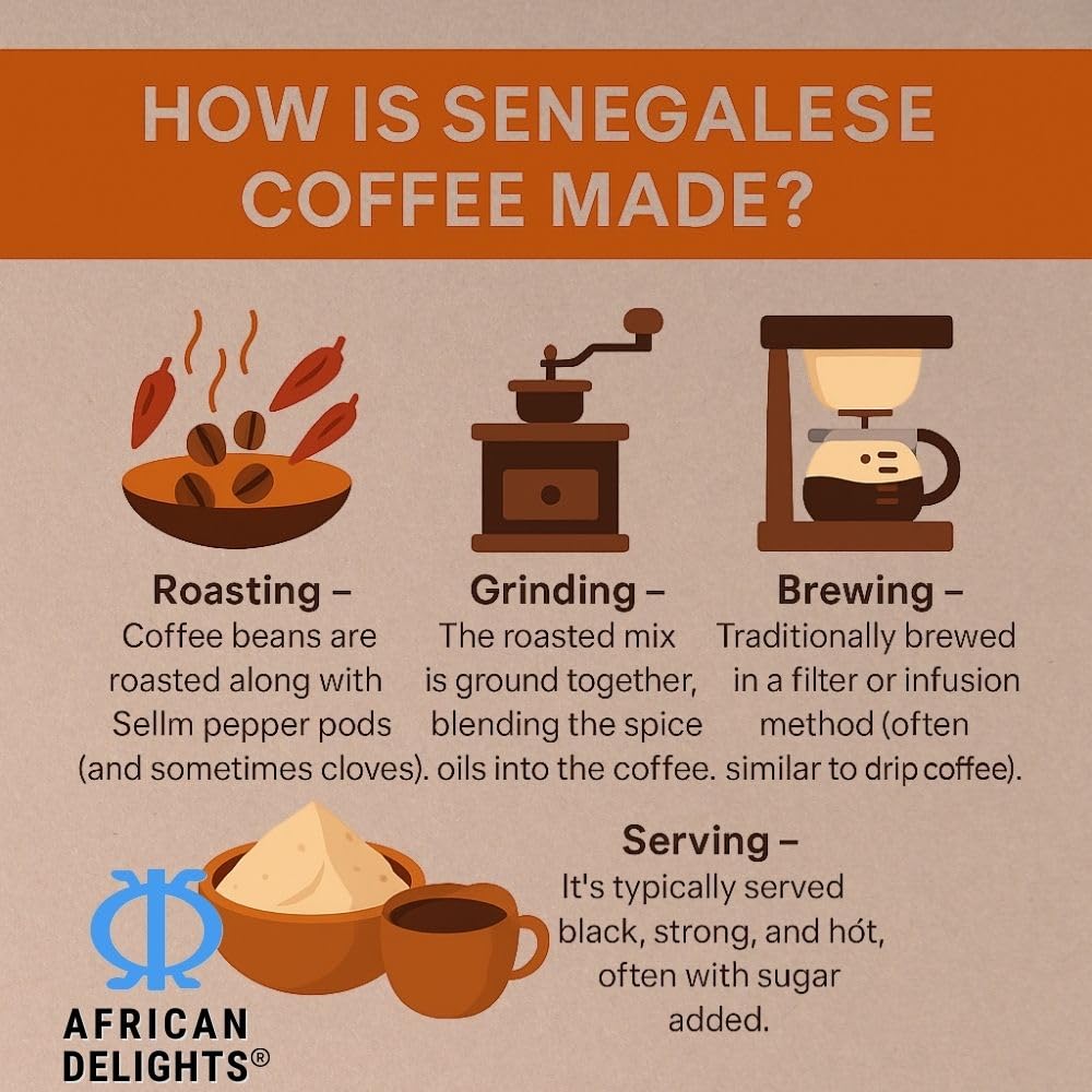 Bakhdad Coffee - Authentic Senegalese Spiced Coffee | 400g | Infused with Hwentea, Grains of Selim, Ethiopian Pepper, Negro Pepper & Uda Pepper