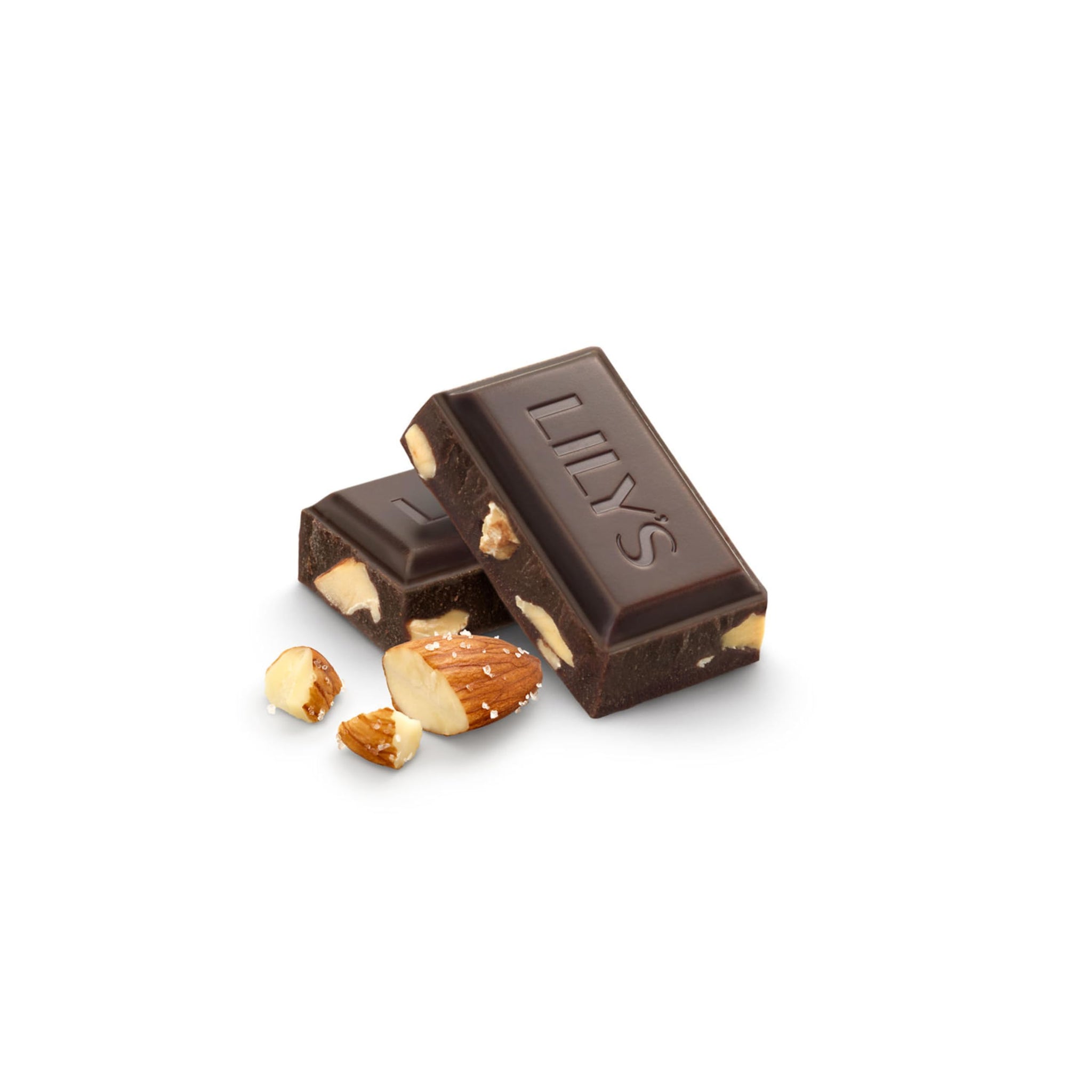 LILY'S Salted Almond Extra Dark Chocolate Style No Sugar Added, Sweets Bar, 2.8 oz