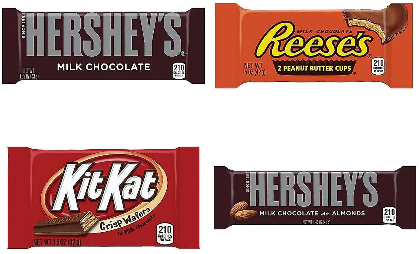 HRESHEY’S Chocolate Candy Bar Variety Pack - Includes KT KAT, RESEE’S Peanut Butter Cups, and HRSEHEY’S Milk Chocolate, Individually Wrapped, 30 Count
