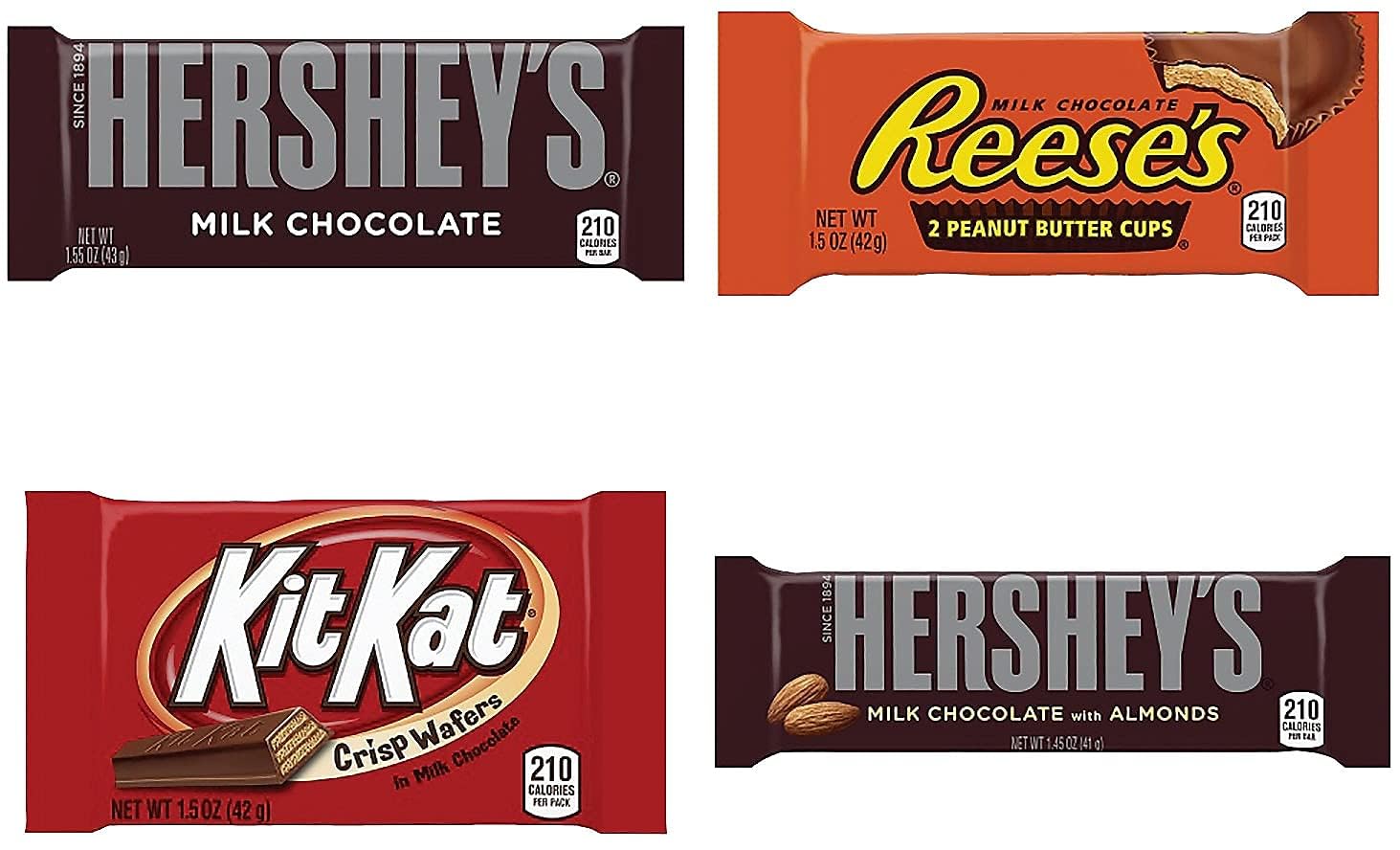 HRESHEY’S Chocolate Candy Bar Variety Pack - Includes KT KAT, RESEE’S Peanut Butter Cups, and HRSEHEY’S Milk Chocolate, Individually Wrapped, 30 Count