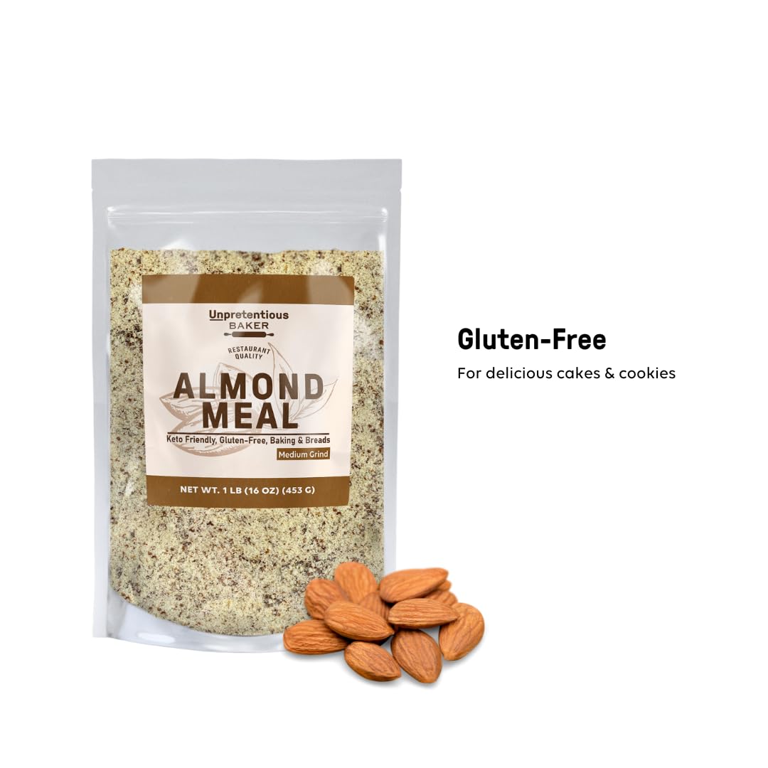 Unpretentious Almond Meal, 1 lb, Breading Replacement, Great for Rubs, Breads, & Baked Goods