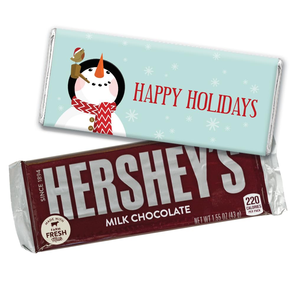 Christmas Candy Personalized Holiday Snowman Chocolate Bars (36 Count)
