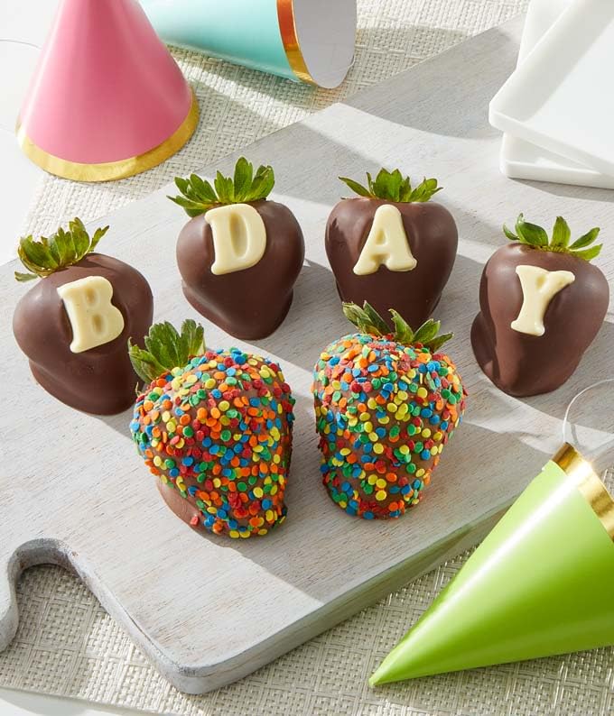 From You Flowers - Birthday Belgian Chocolate Covered Strawberries - 6 Pieces