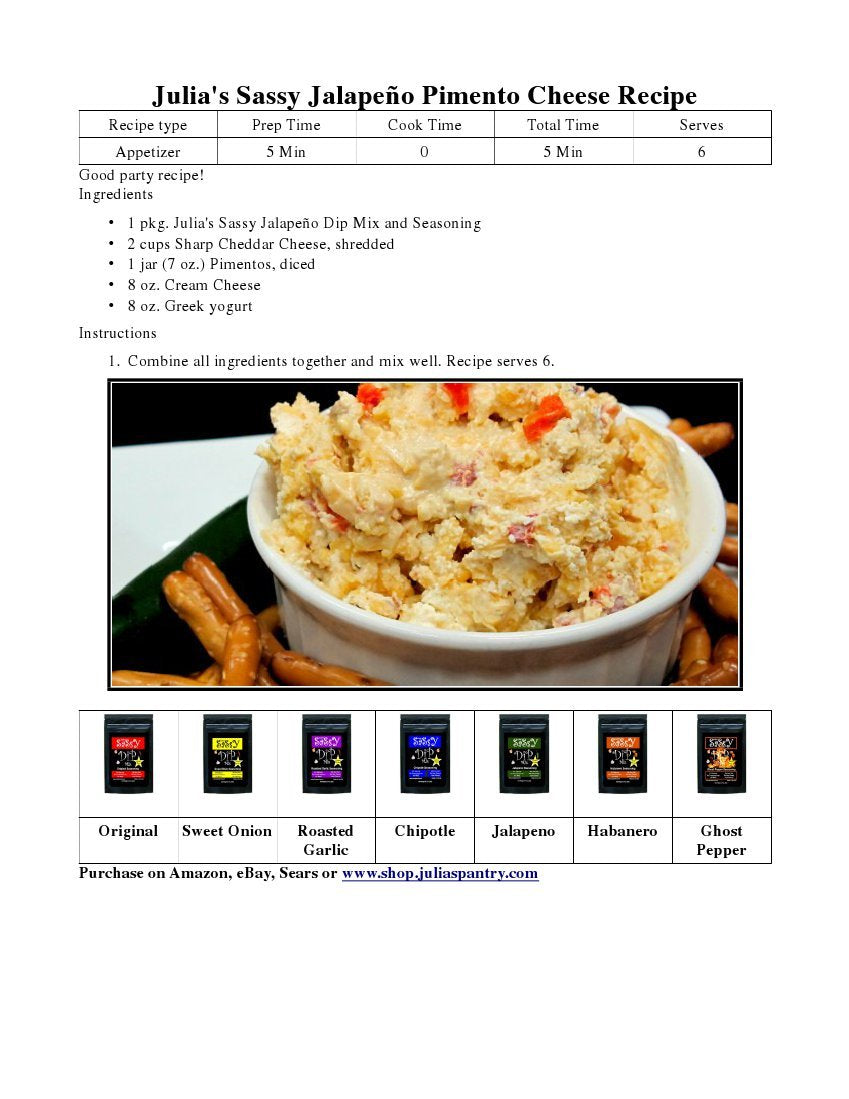 Julia's Sassy Dip Mix Jalapeno
