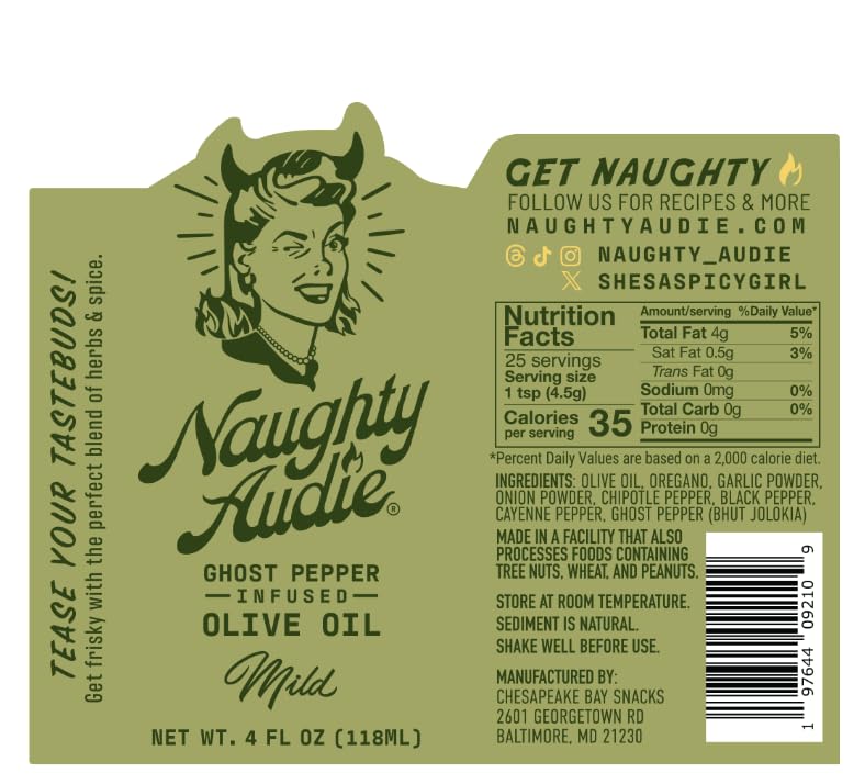 Naughty Audie - Ghost Pepper Infused Olive Oil Hot Sauce (Mild)