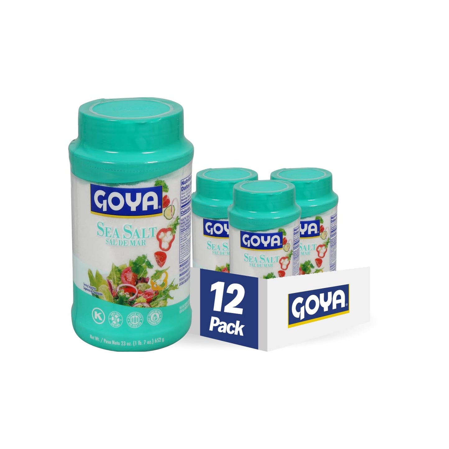 Goya Foods Sea Salt, 23 Ounce (Pack of 12)
