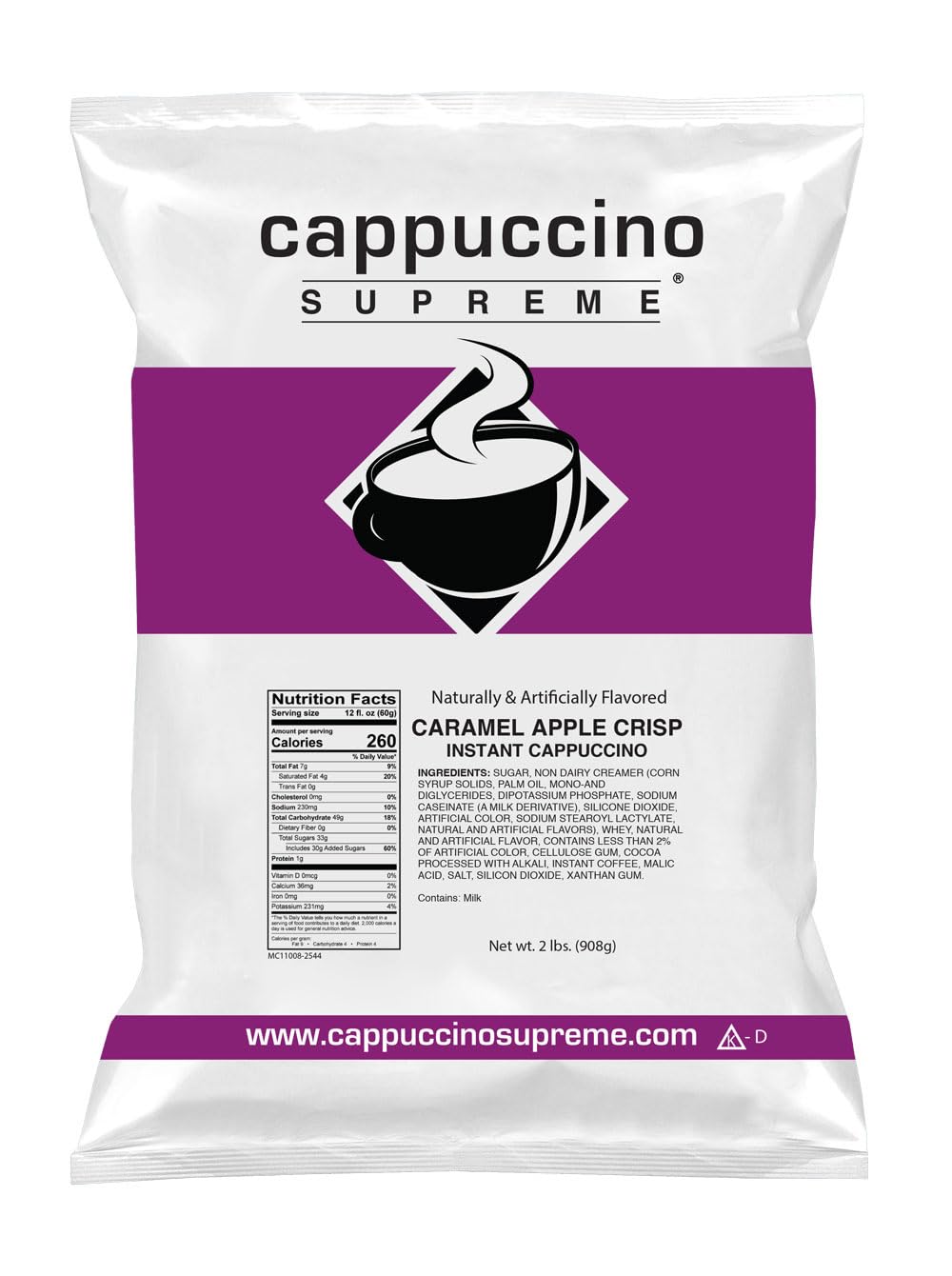 Cappuccino Supreme 2 lb bag Caramel Apple Crisp Instant Cappuccino Mix