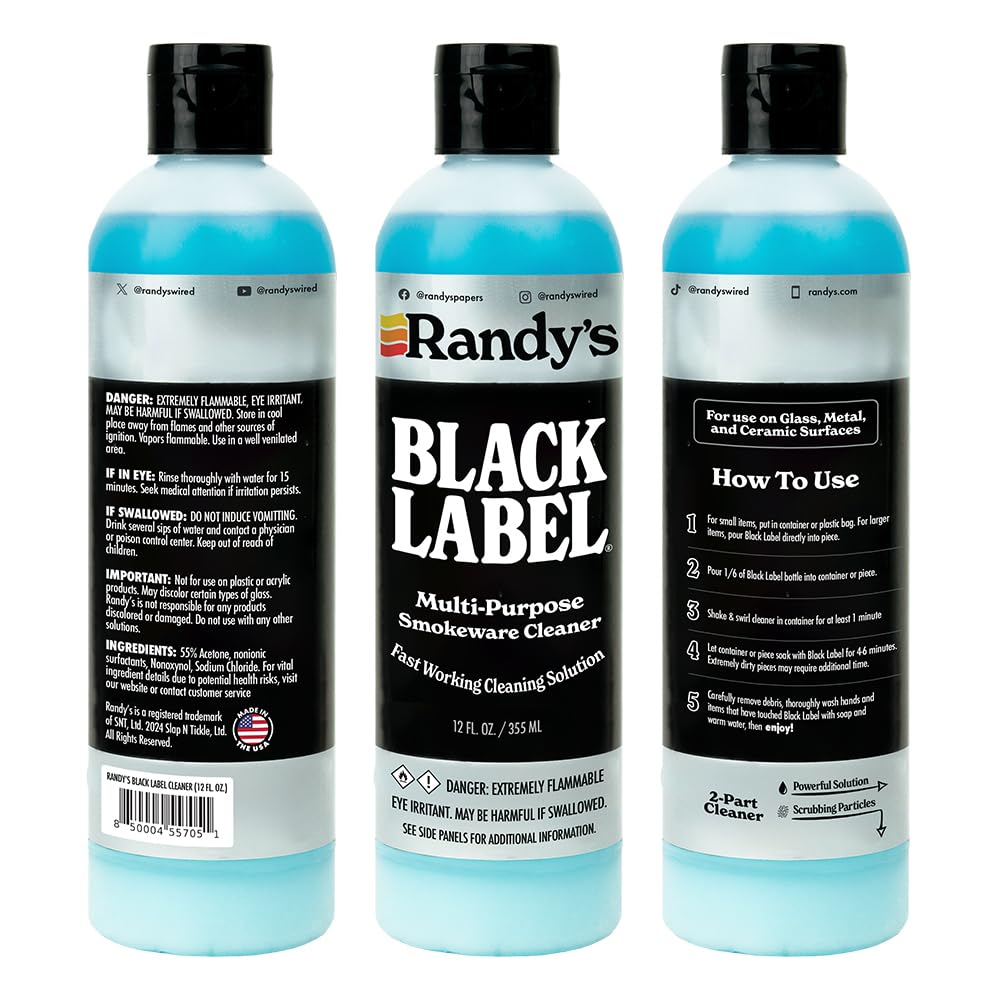 Randy's Black Label Cleaner - (12 fl oz) - Best Multipurpose Surface Cleaning Solution for Glass Tops, Metal and Ceramic Surfaces - Glass Top Cleaner