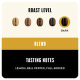 BLK & Bold Whole Bean Coffee, Espresso Dark Roast, Coffee Beans, Bold Heavy Body with Smooth Toasty Finish, Fresh Roasted Coffee for Espresso Machine